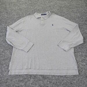 Polo Ralph Lauren Polo Shirt Mens XXL Gray Long Sleeve Classic Fit Cotton